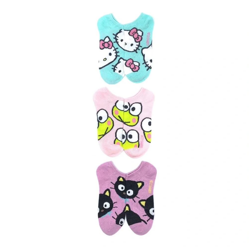 Hello Kitty, Keroppi, and Chocolat Socks 3-Pair NEW